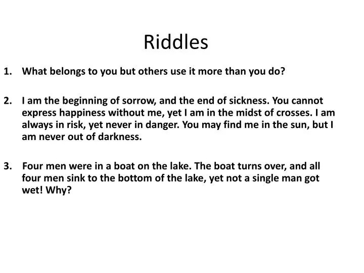PPT Riddles PowerPoint Presentation, free download ID2854316