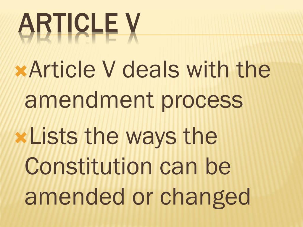 PPT Articles and Amendments of the Constitution PowerPoint