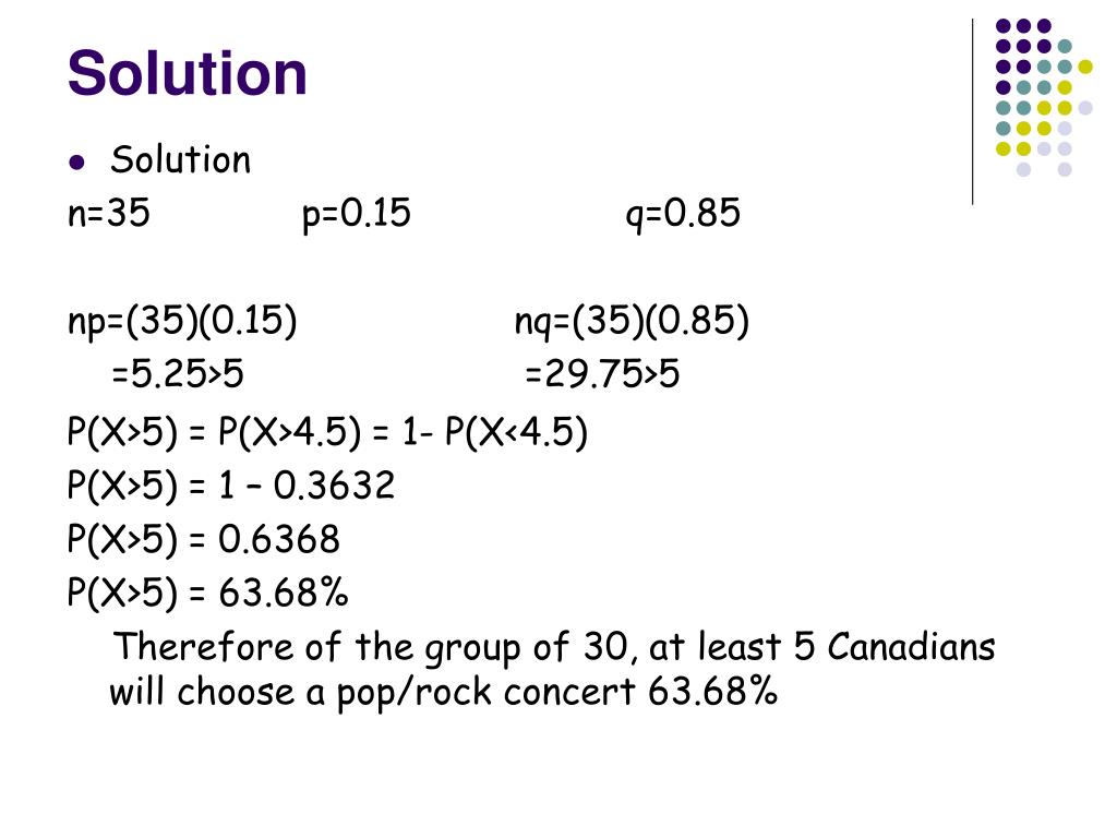 PPT 8.4 Normal Approximation to the Binomial Distribution PowerPoint