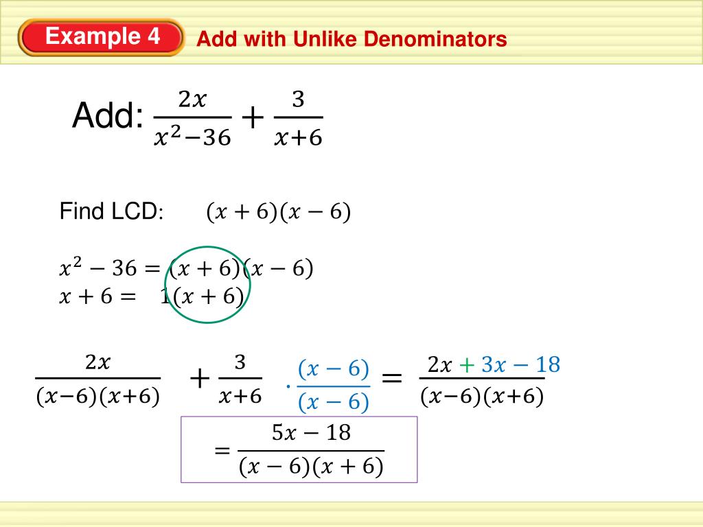 PPT 9.5 Adding and Subtracting Rational Expressions PowerPoint
