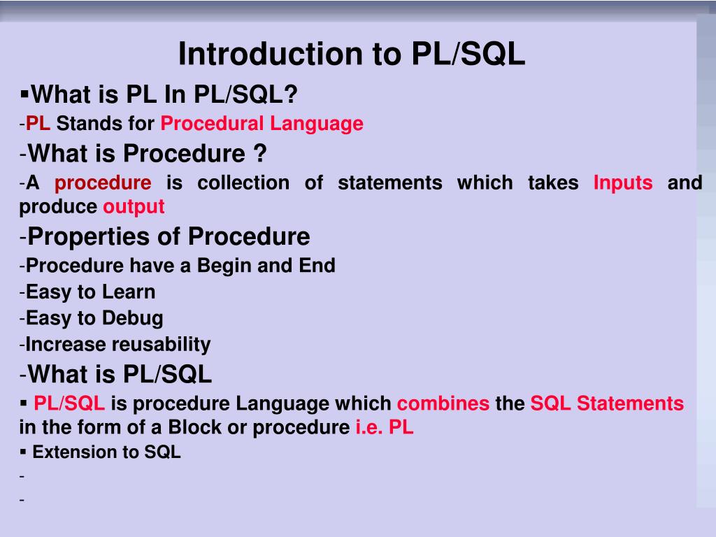 PPT Lecture 1 Introduction to PL/SQL PowerPoint Presentation, free