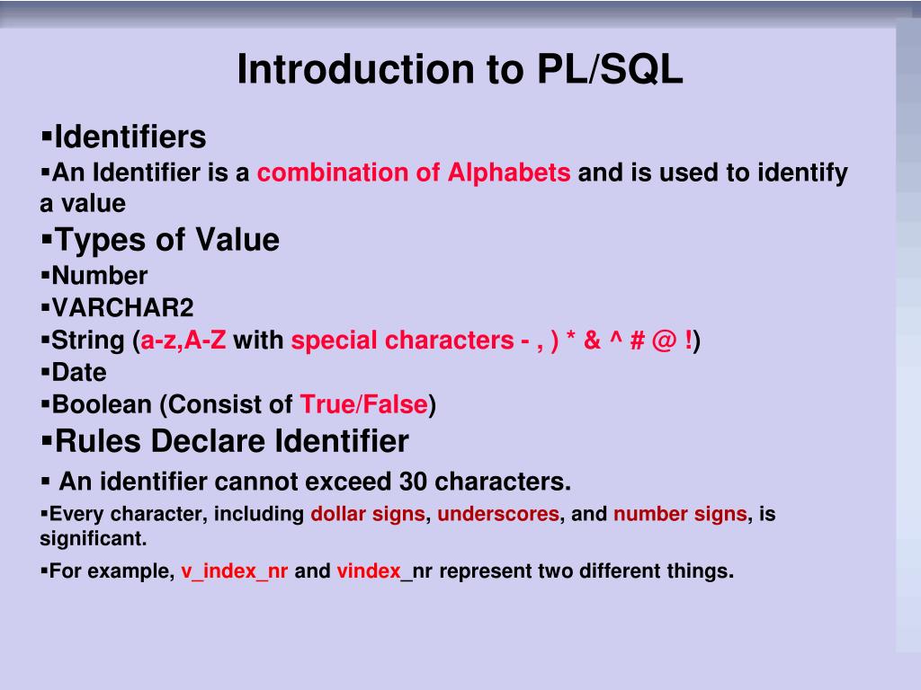 PPT Lecture 1 Introduction to PL/SQL PowerPoint Presentation, free