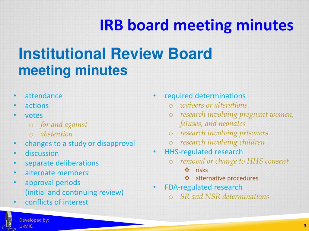PPT IRB Board meeting minutes PowerPoint Presentation, free download