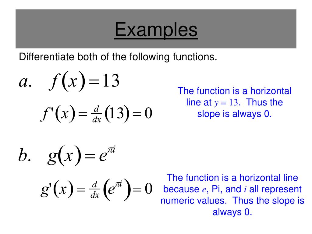 PPT Section 2.2 Basic Differentiation Rules and Rates