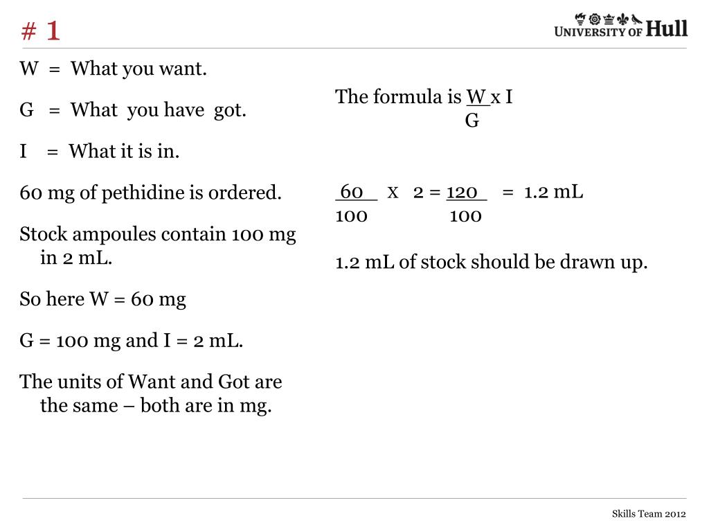 PPT Maths for Nurses Dosage calculations PowerPoint Presentation