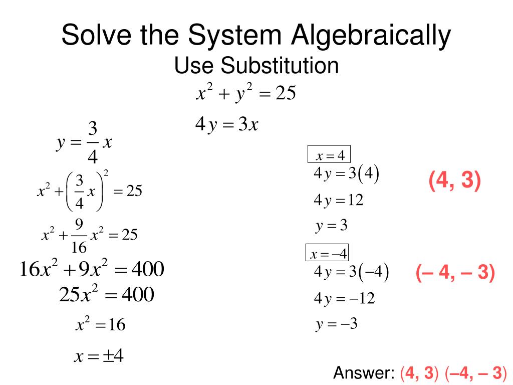 PPT Solving Systems of Linear and Quadratic Equations PowerPoint