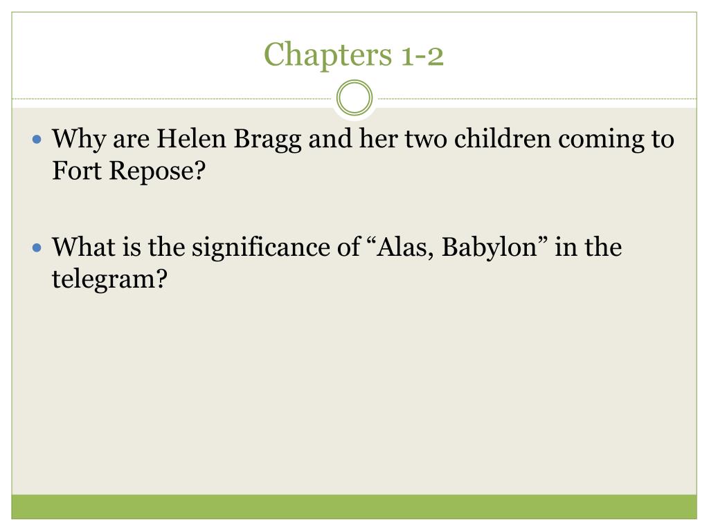 PPT Alas, Babylon PowerPoint Presentation ID2874629