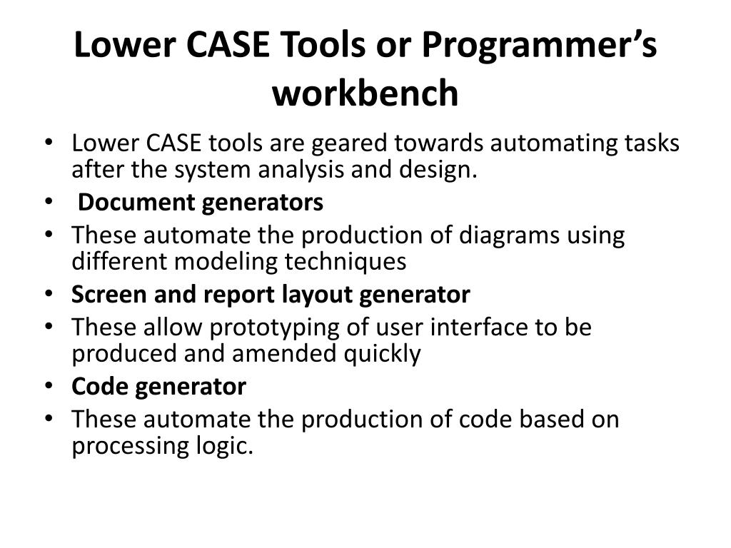 PPT Computer Aided Software Engineering (CASE Tools) PowerPoint