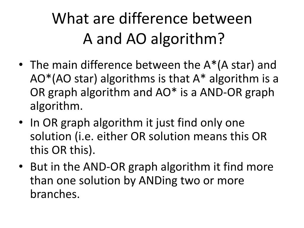 PPT A* and AO* Search Algorithm PowerPoint Presentation, free