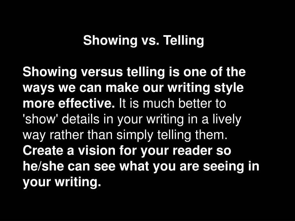 PPT Showing vs. Telling PowerPoint Presentation, free download ID2883729