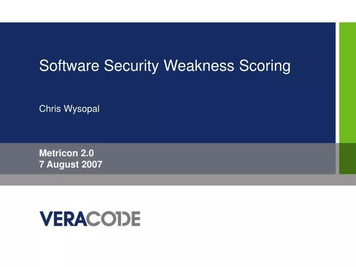 PPT Software Security Weakness Scoring Chris Wysopal PowerPoint