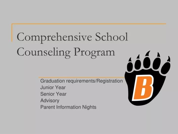 PPT Comprehensive School Counseling Program PowerPoint Presentation