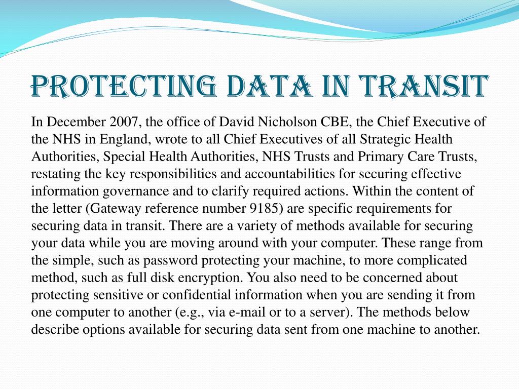 PPT Protecting Data In Transit PowerPoint Presentation, free download