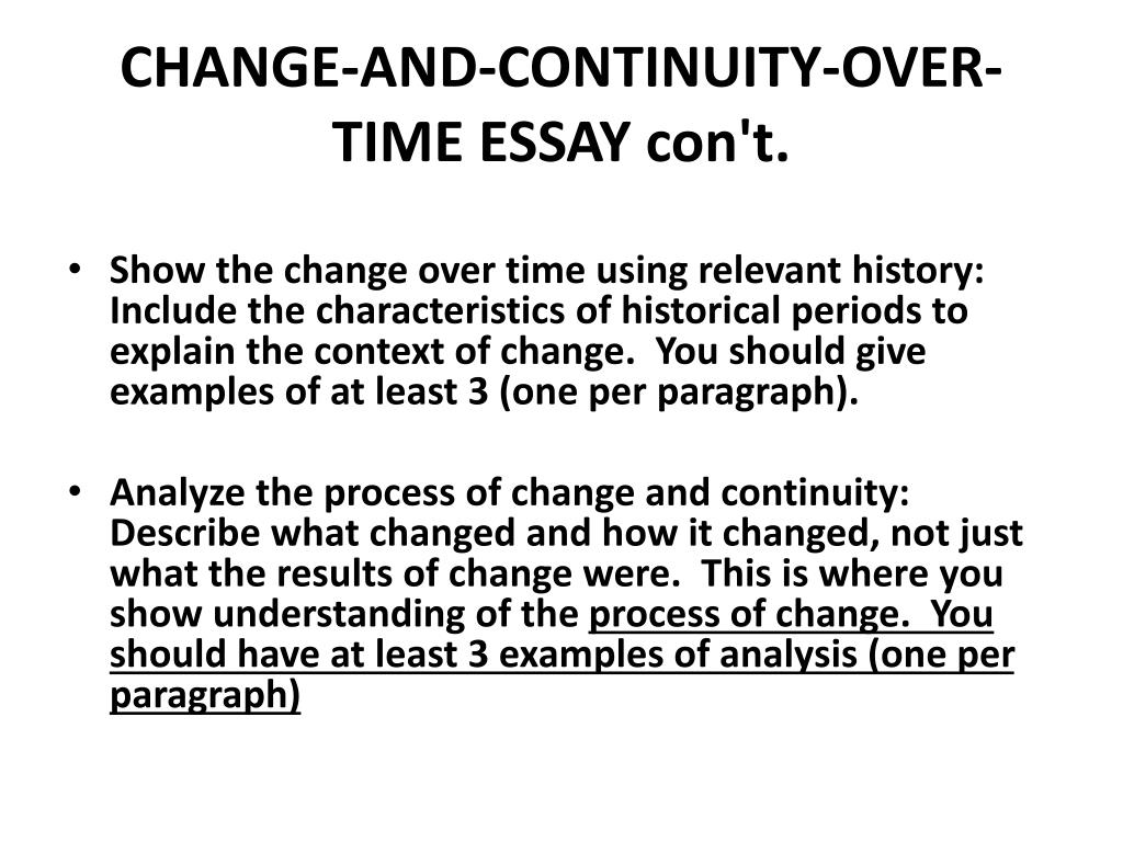 PPT HOW TO WRITE A CHANGE AND CONTINUITY OVER TIME ESSAY (CCOT
