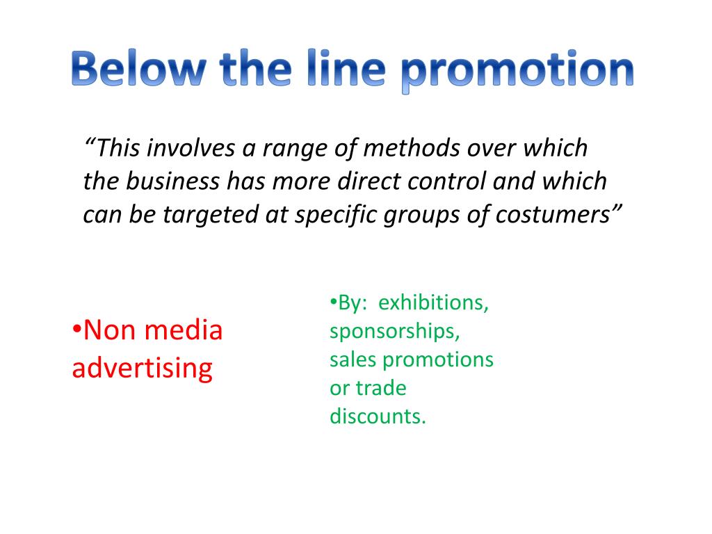 PPT Below and Above the line Promotion PowerPoint Presentation, free download ID2908449