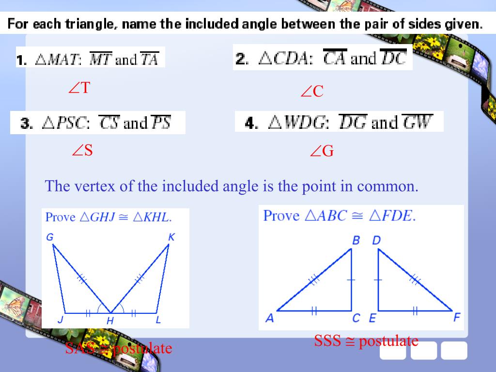 PPT Proving Triangles are Congruent SSS, SAS; ASA; AAS PowerPoint