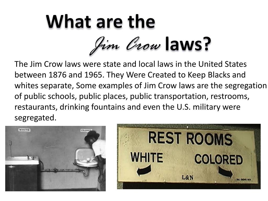 PPT Reconstruction and Jim Crows Laws. PowerPoint Presentation, free