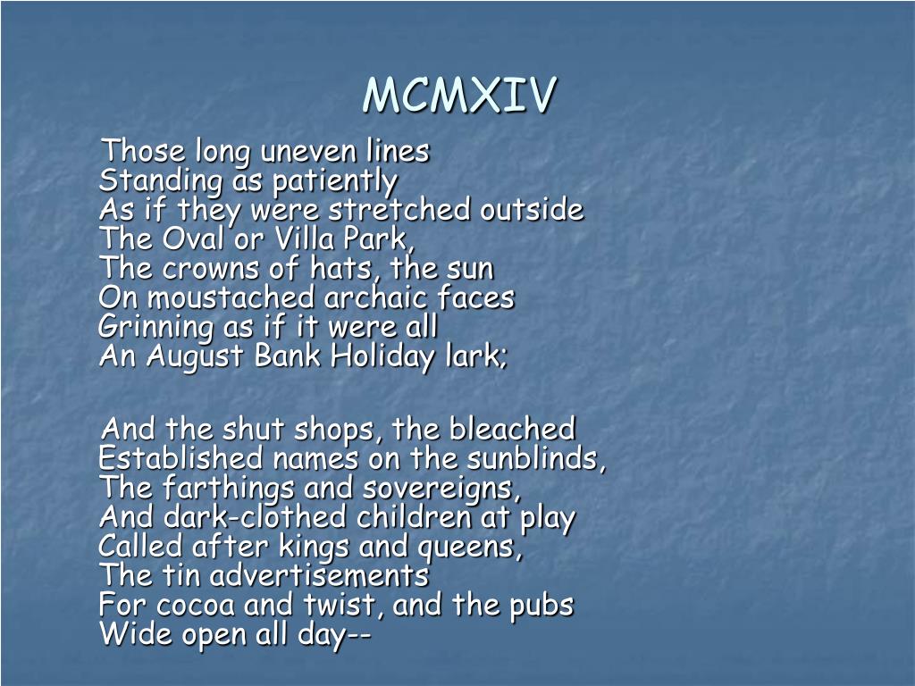 PPT High Windows & MCMXIV by Philip Larkin PowerPoint
