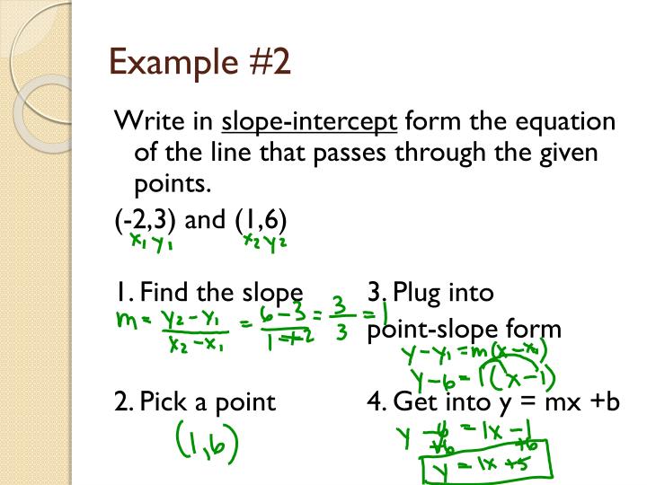 PPT - Section 5.3: Writing Linear Equations Given Two Points PowerPoint