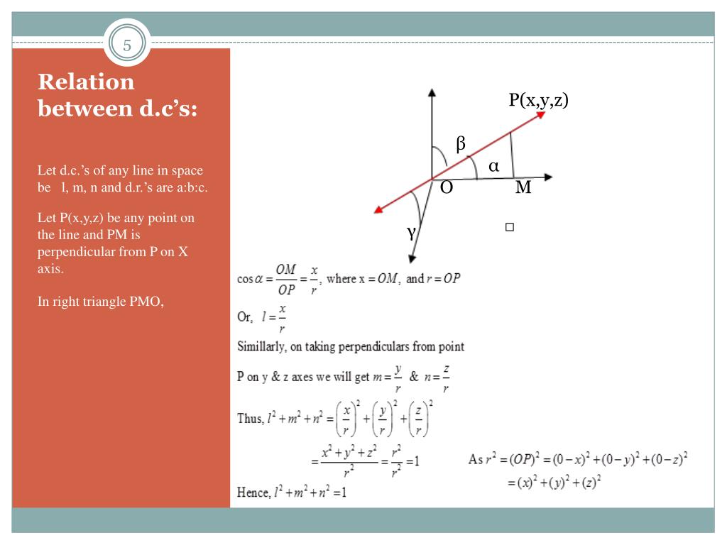 PPT Direction Cosines & Cosine Ratios PowerPoint Presentation ID