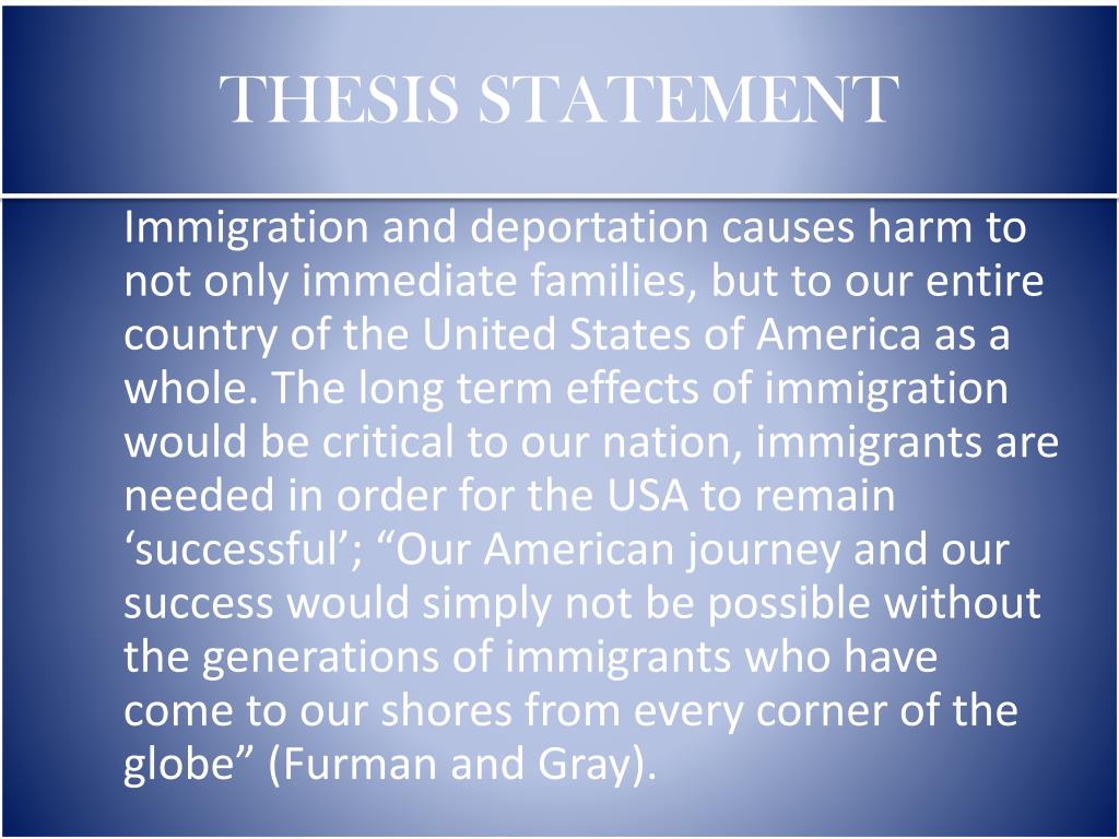 PPT Immigration, How it affects the Nation as a whole PowerPoint