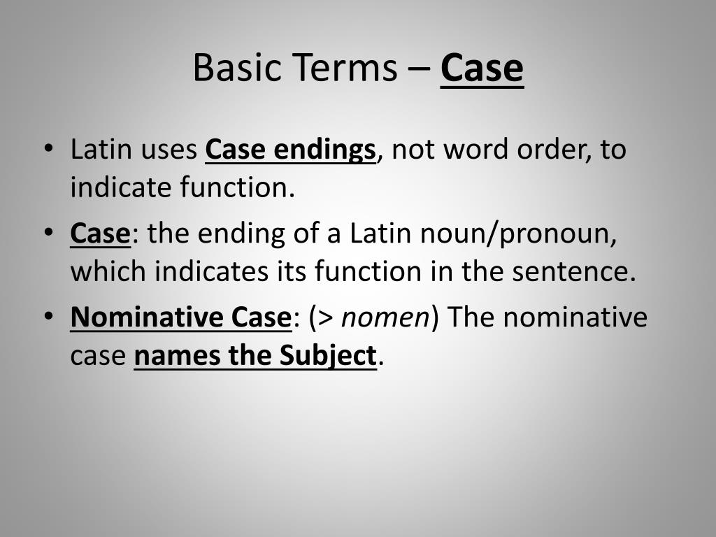 PPT Latin I Introduction to Latin Nouns PowerPoint Presentation