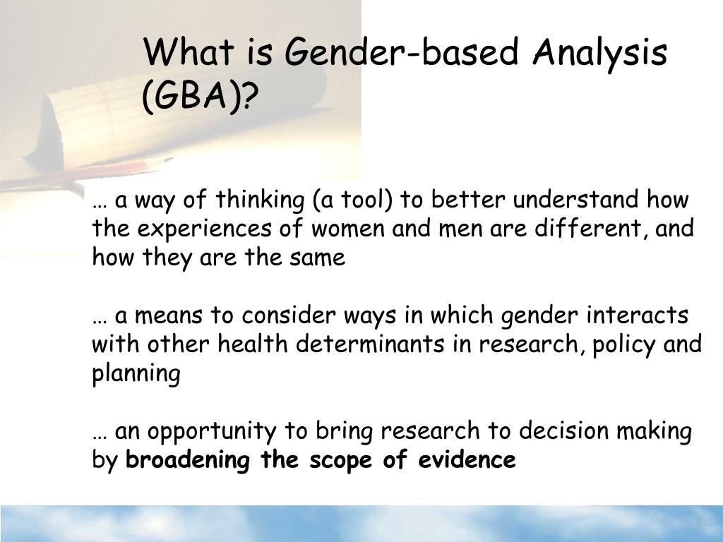 PPT GenderBased Analysis (GBA) PowerPoint Presentation, free