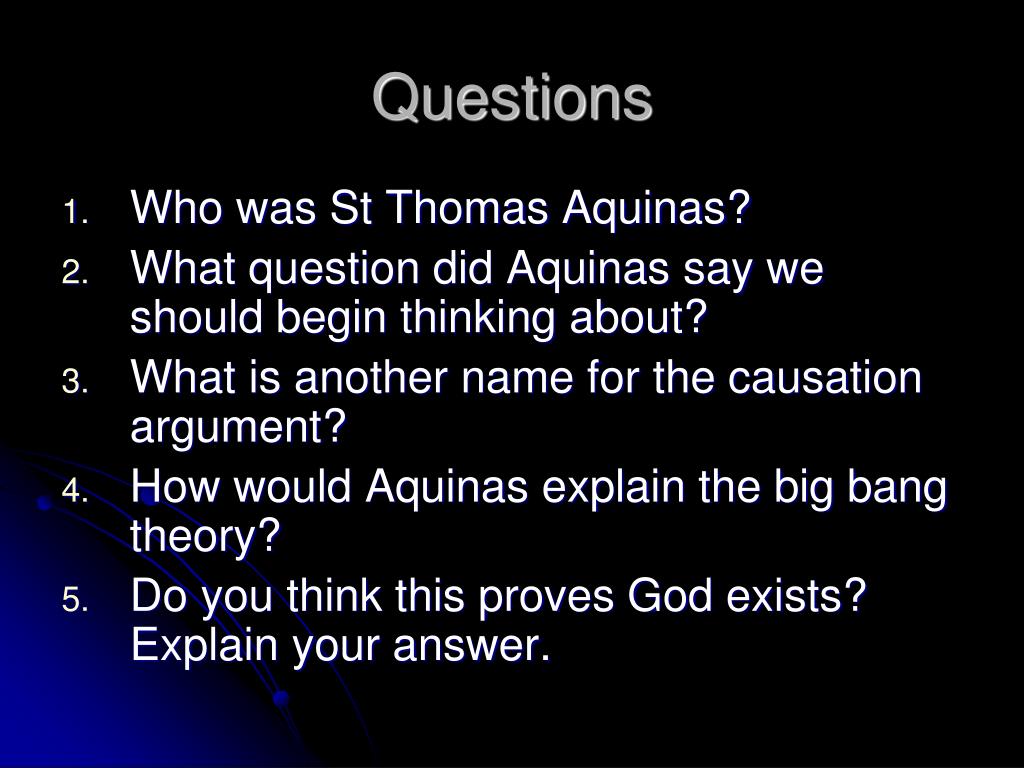 PPT The Cosmological Argument (Causation or ‘first cause