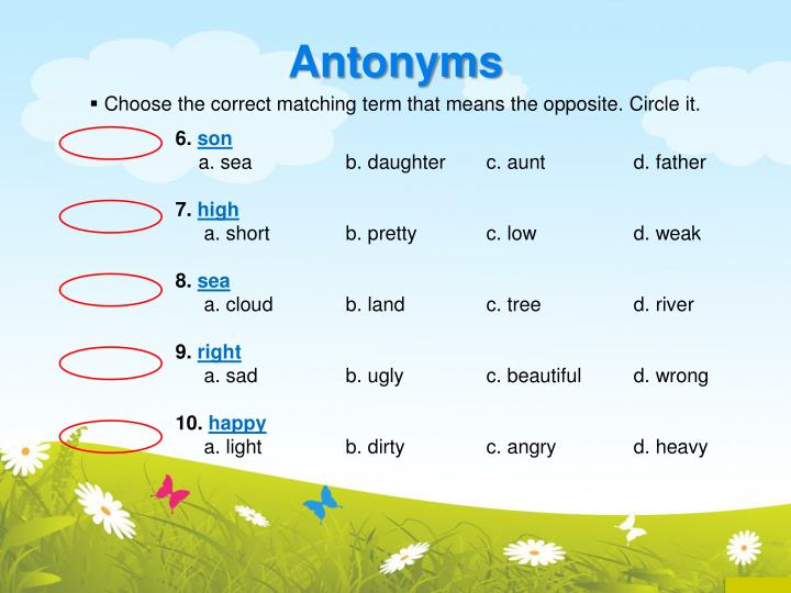 PPT Synonyms and Antonyms PowerPoint Presentation ID2937263