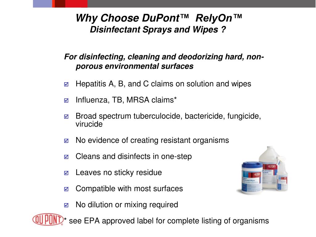 PPT DuPont™ RelyOn™ Antiseptic and Disinfectants PowerPoint
