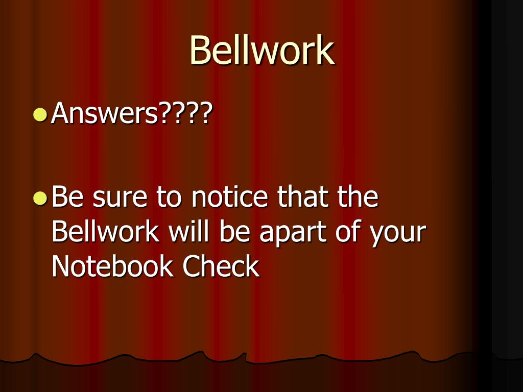 PPT Bellwork PowerPoint Presentation, free download ID2937569