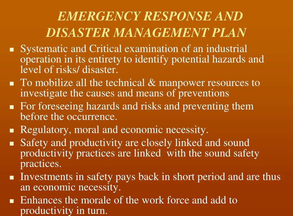 PPT EMERGENCY RESPONSE AND DISASTER MANAGEMENT PLAN PowerPoint