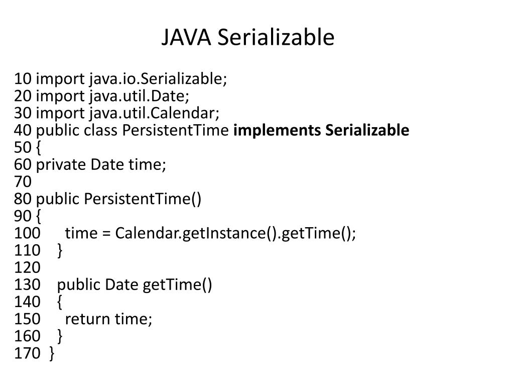 PPT JAVA Serializable PowerPoint Presentation, free download ID2938736