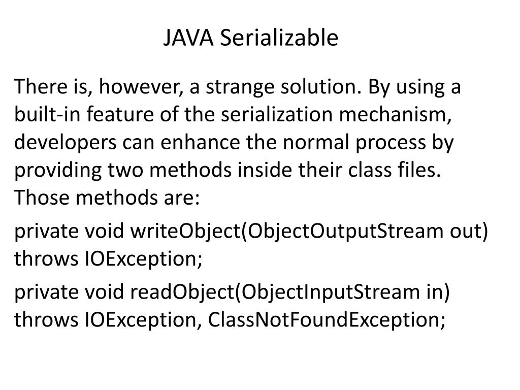 PPT JAVA Serializable PowerPoint Presentation, free download ID2938736
