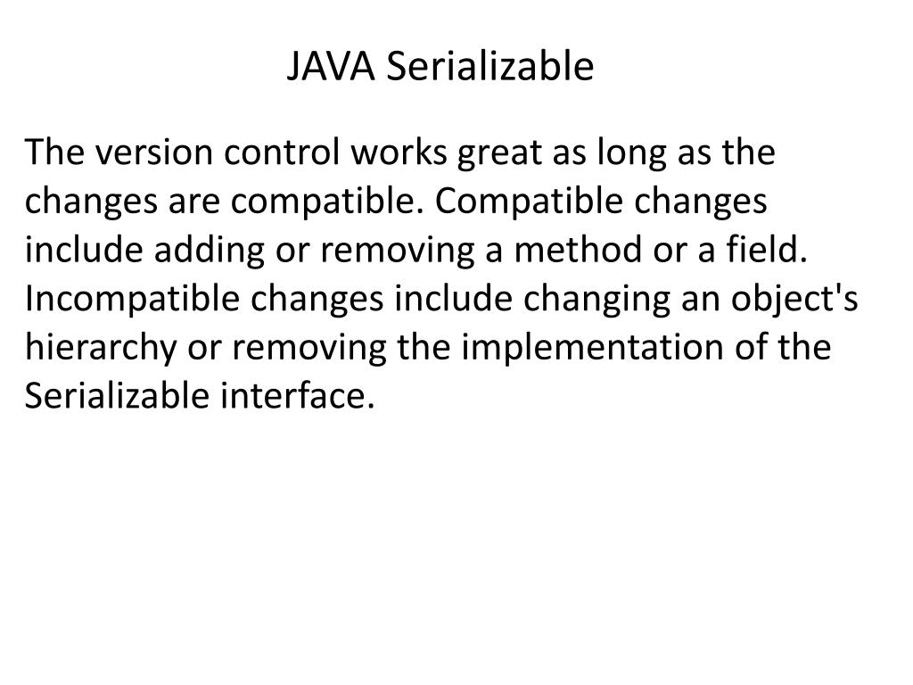 PPT JAVA Serializable PowerPoint Presentation, free download ID2938736