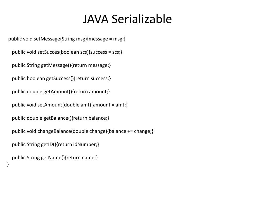 PPT JAVA Serializable PowerPoint Presentation, free download ID2938736