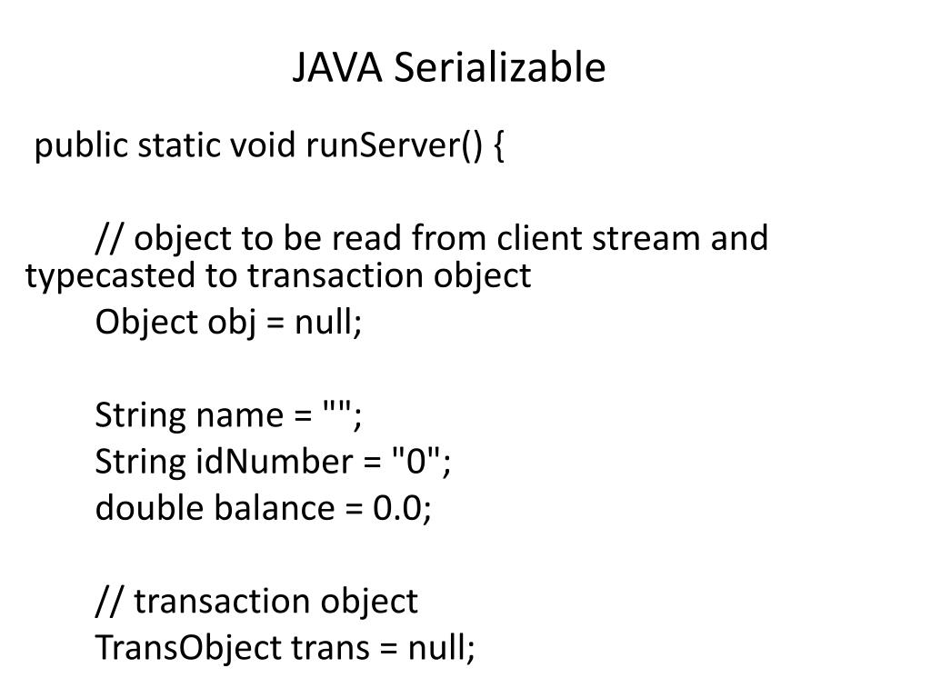 PPT JAVA Serializable PowerPoint Presentation, free download ID2938736