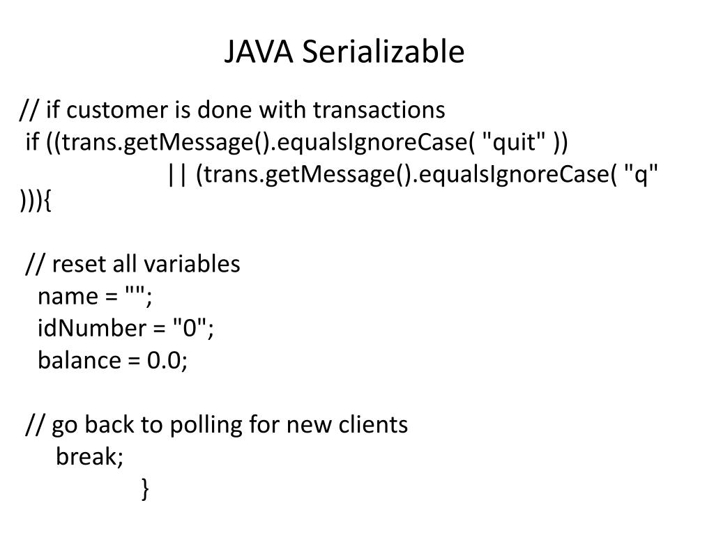 PPT JAVA Serializable PowerPoint Presentation, free download ID2938736