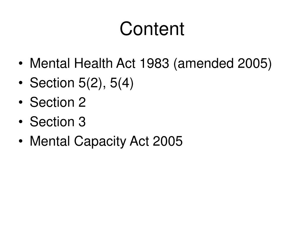 PPT Mental Health Act PowerPoint Presentation, free download ID2940781