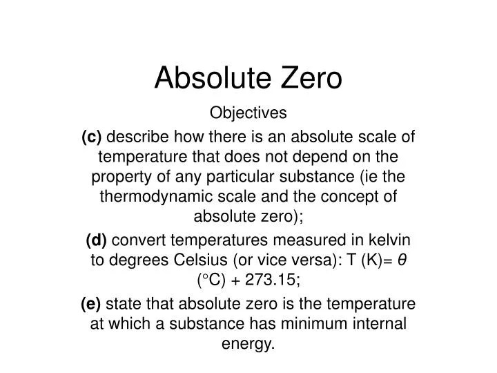 PPT Absolute Zero PowerPoint Presentation, free download ID2950268