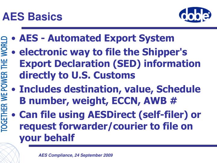 PPT AES Compliance at Doble Engineering Company PowerPoint Presentation ID2952722