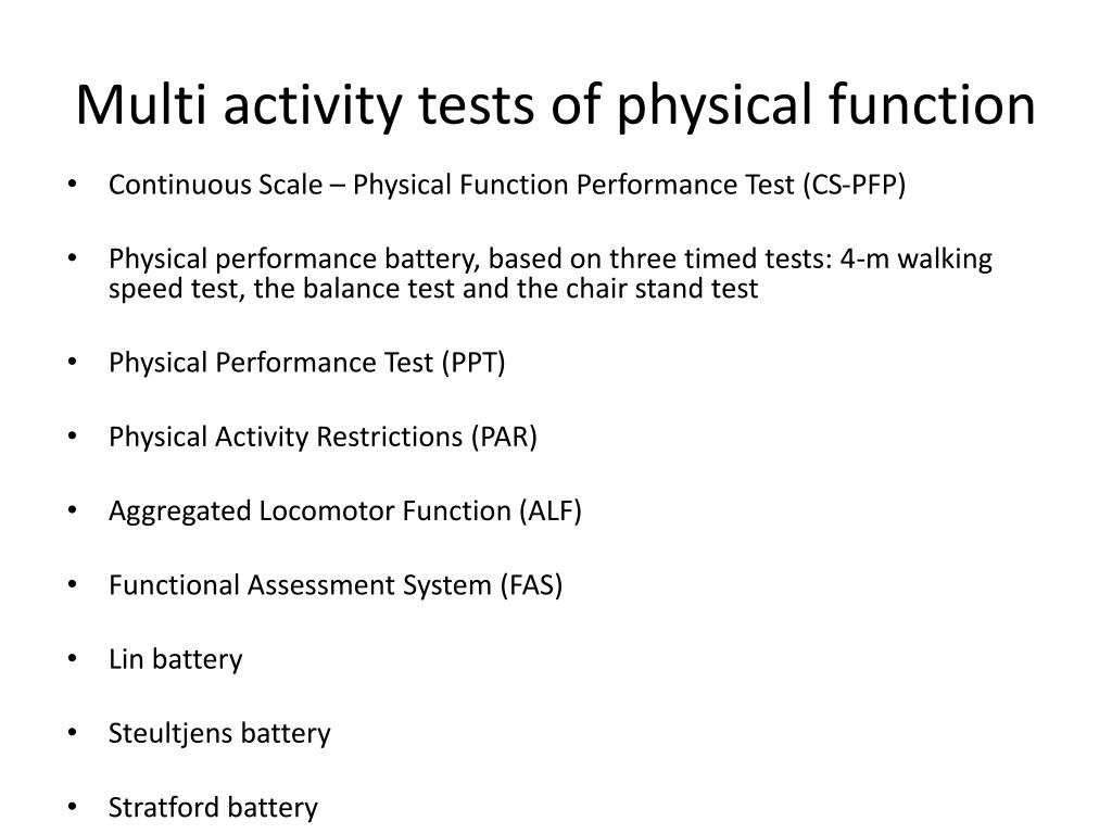 PPT Performancebased measures of physical function PowerPoint