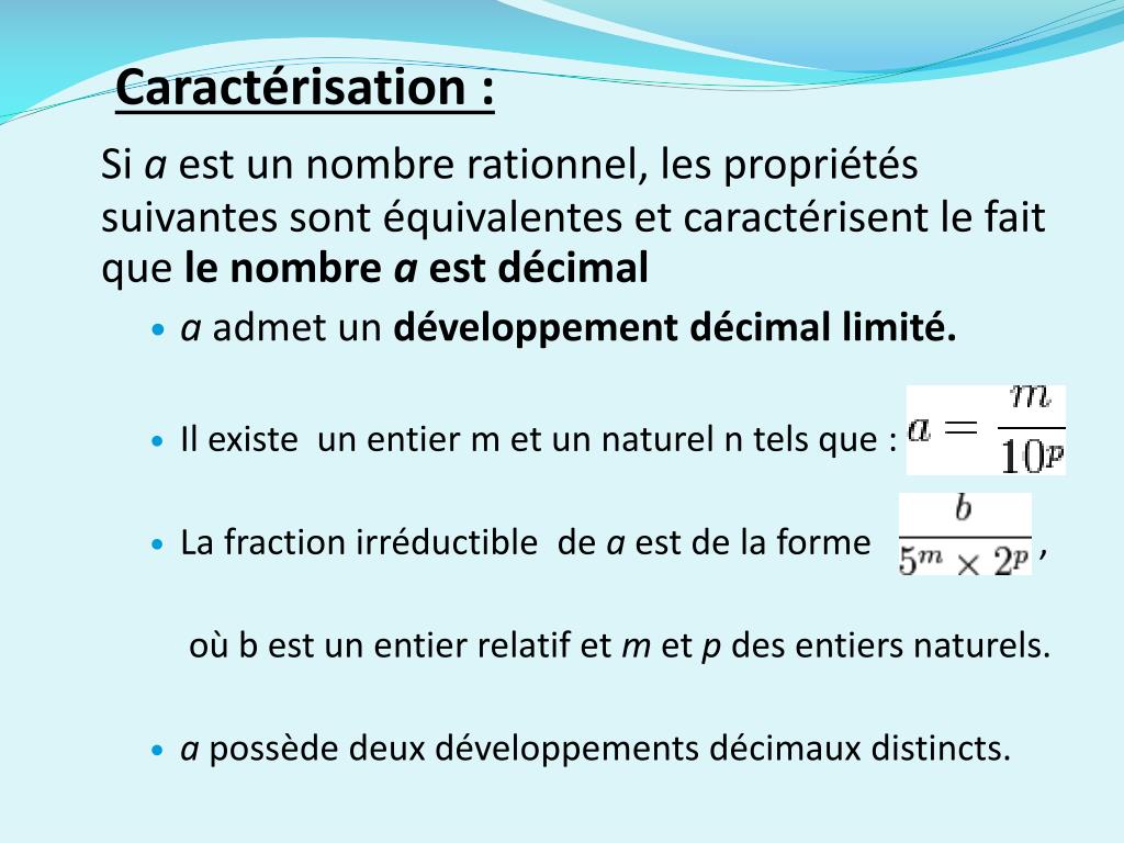 PPT Les nombres rationnels, décimaux et réels PowerPoint Presentation