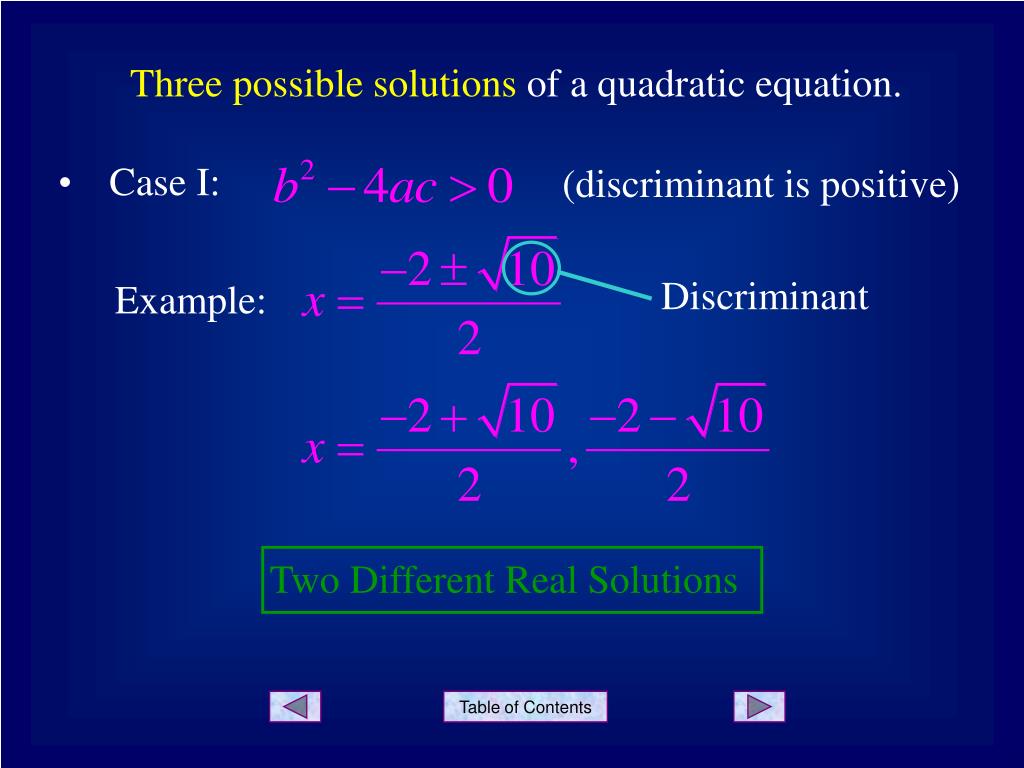 PPT Solving Quadratic Equations The Discriminant PowerPoint Presentation ID2957580