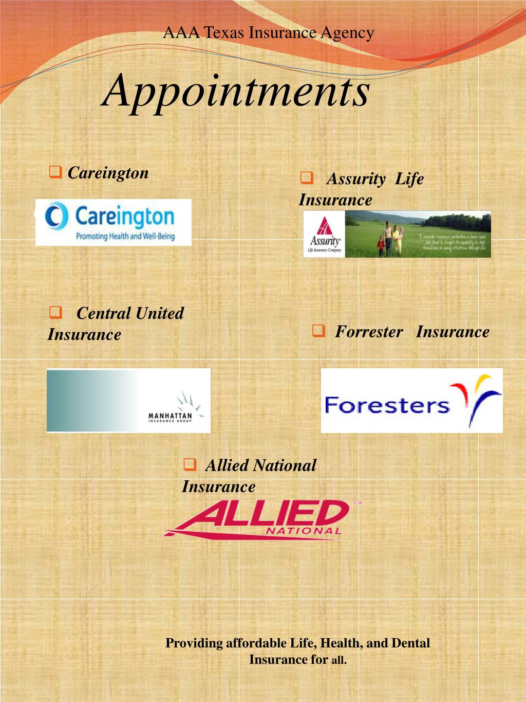 PPT AAA Texas Insurance Agency PowerPoint Presentation, free download