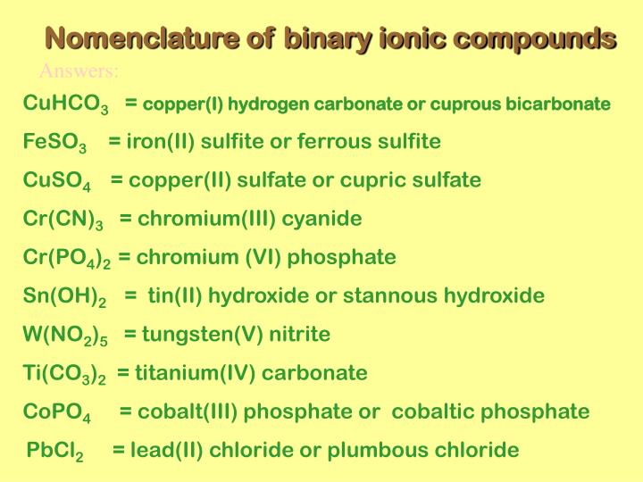PPT IONIC COMPOUNDS Names and Formulas PowerPoint Presentation ID