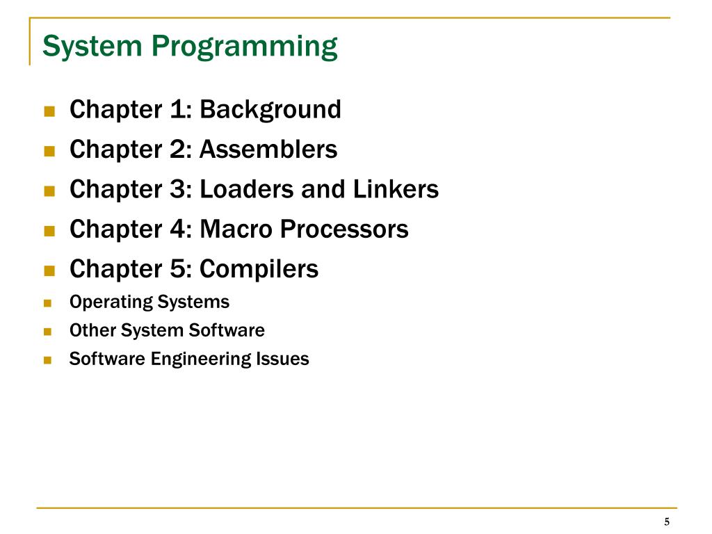 PPT System Programming PowerPoint Presentation, free download ID2966589