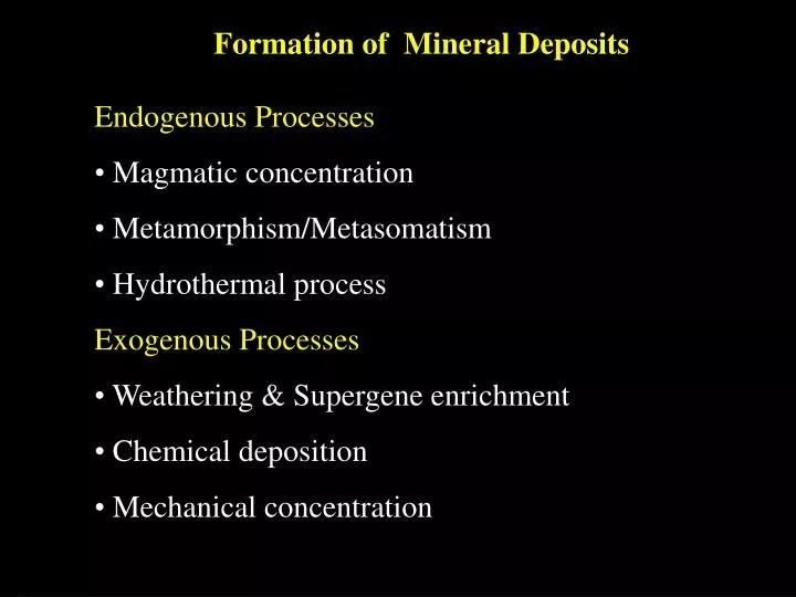 PPT Formation of Mineral Deposits PowerPoint Presentation, free download ID2967342