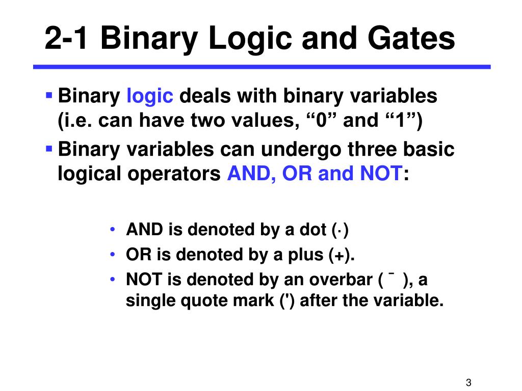 PPT Chapter 2 Combinational Logic Circuits Binary Logic and Gates