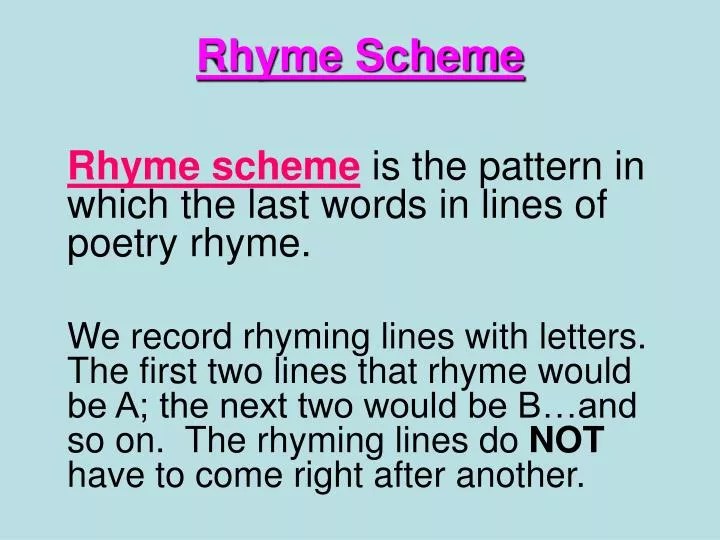 PPT Rhyme Scheme PowerPoint Presentation, free download ID2969009
